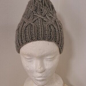 Hand-Crocheted Child's Light Grey Slouch Hat